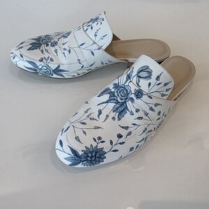 Alepel BRAZIL Elegant Blue Floral Mules